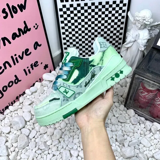 Louis Vuitton LV Trainer Mint Green Denim