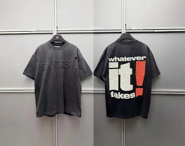 Satoshi Nakamoto T-Shirt Studded Logo and Whatever It Takes Back Print