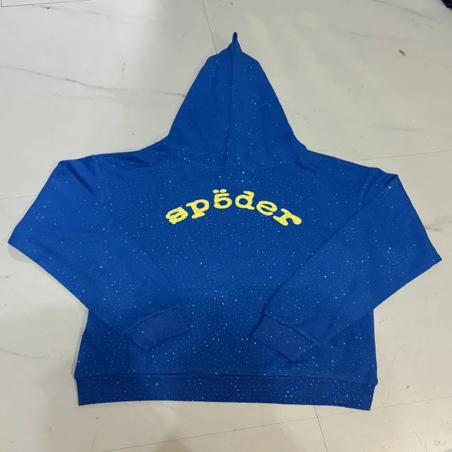 Sp5der Hoodie Speckled with Yellow Logo