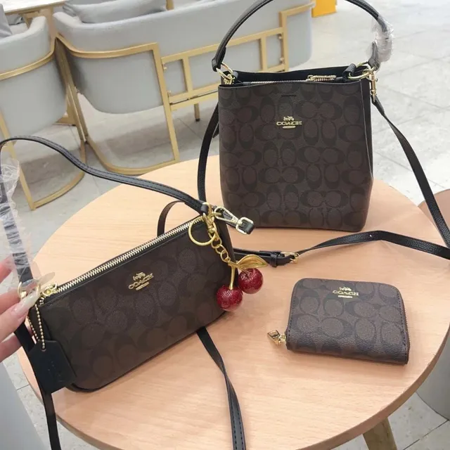 Coach Signature Canvas Set Cherry Charm
