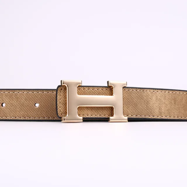 Hermès H Buckle Belt Canvas with Gold Hardware