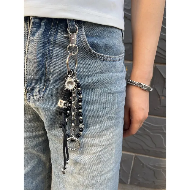 Chrome Hearts Keychain Charm Sunburst Bead Chain