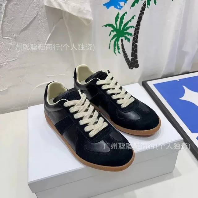 Maison Margiela Future Sneaker Black Suede with Cream Laces