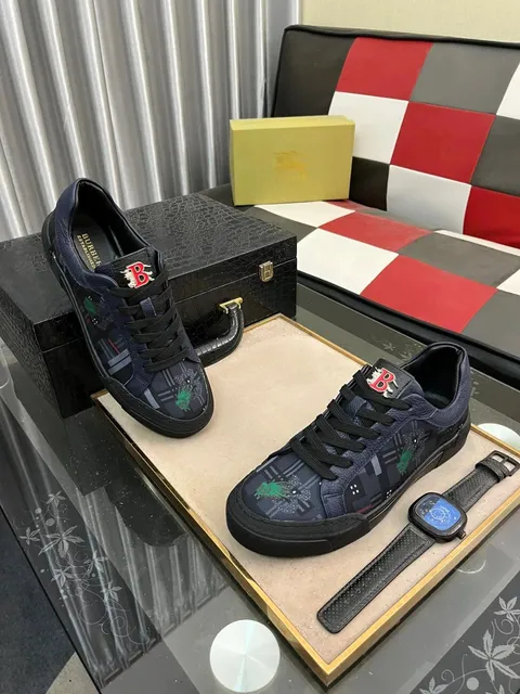 Burberry Low-Top Sneaker Checkered Print with Embroidered Motif