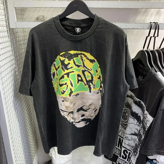 Hellstar Graphic Tee Neon Green Yellow Print