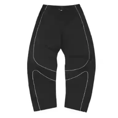 Cropped Trousers Contrast Stitch