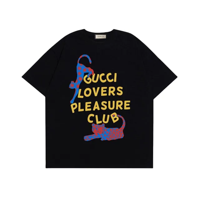 Gucci Lovers Pleasure Club Tee Leopard Print Graphic