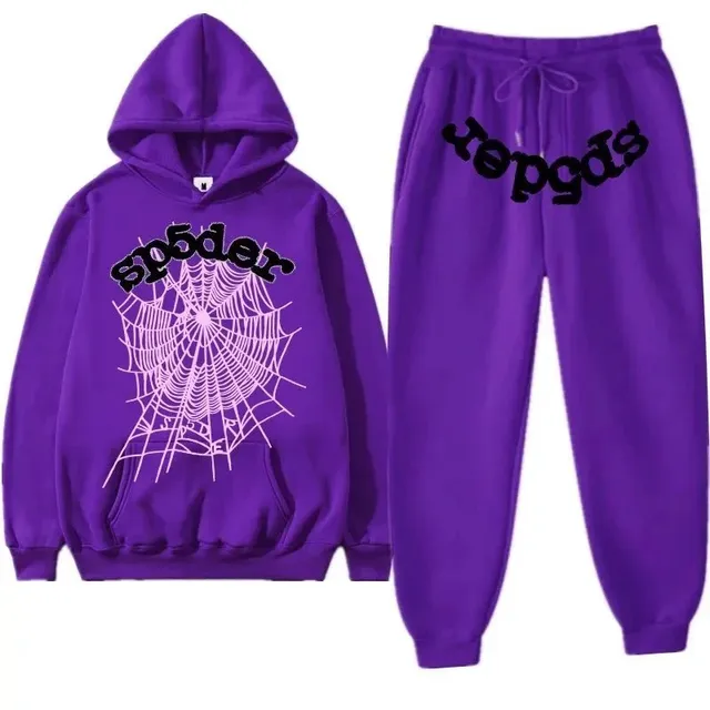 Sp5der Spider Web Hoodie and Joggers Set Spider Web Print