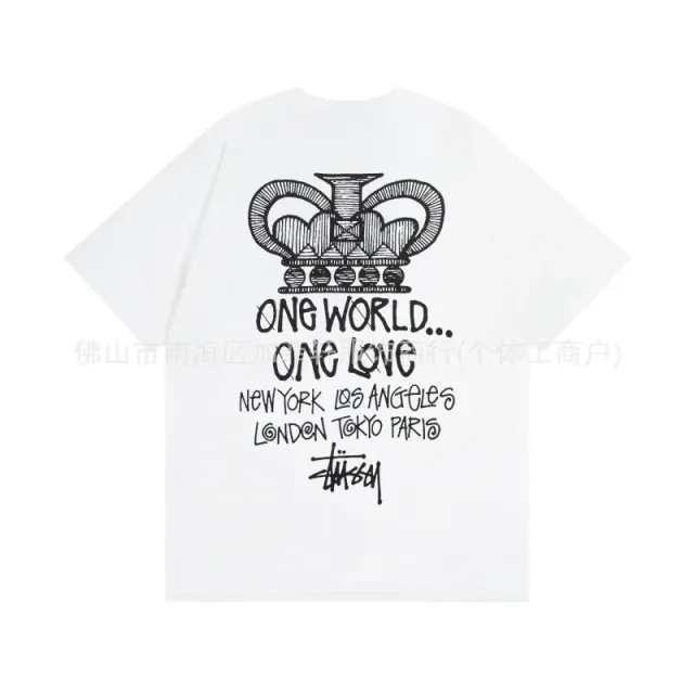 Stüssy Crown Graphic Tee One World One Love