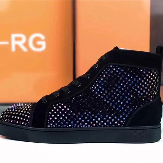 Christian Louboutin Louis Junior Crystal-Embellished Black