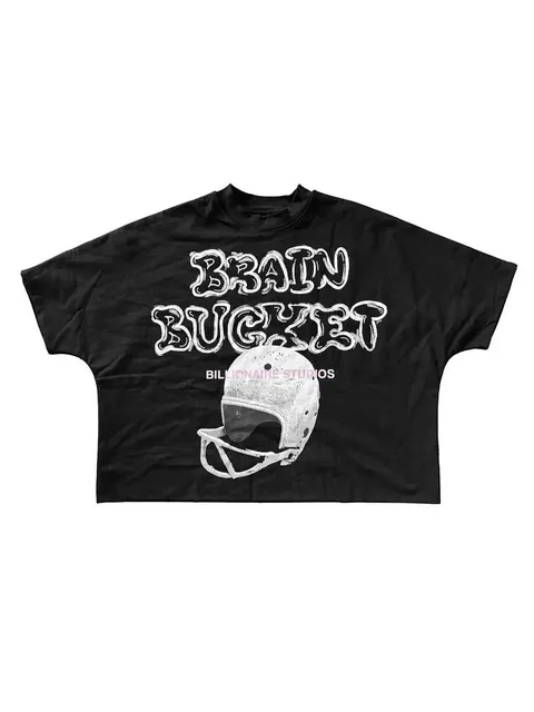 Billionaire Studios Brain Bucket Tee Football Helmet Graphic