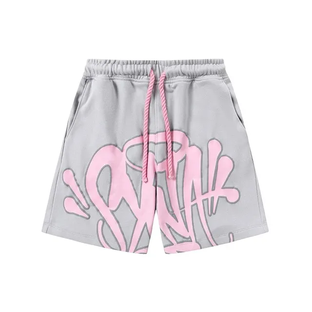 Graffiti Print Shorts Pink Outline Logo