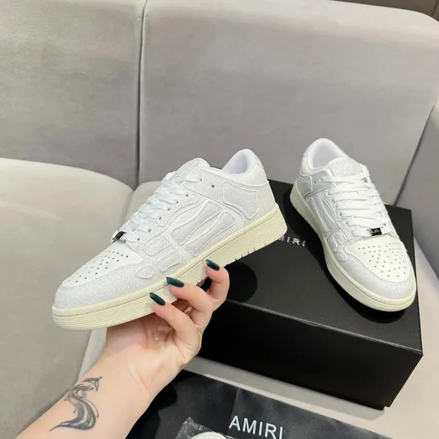 Amiri Skull Low Glitter White