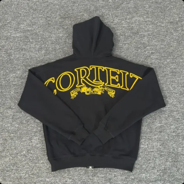 Corteiz Zip-Up Hoodie Yellow Logo Back
