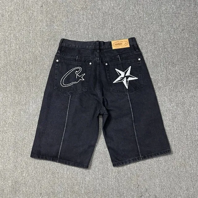Corteiz Denim Shorts Star & C Logo Embroidery