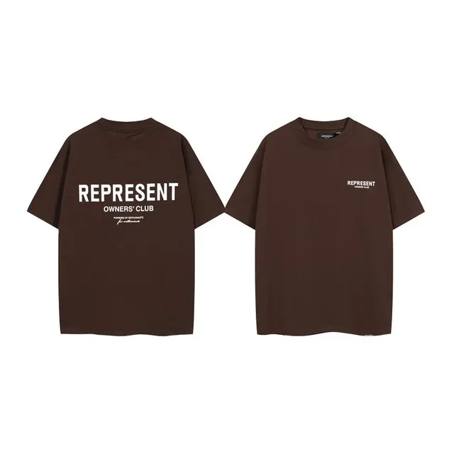 Represent Owners' Club Tee Brown Logo Print