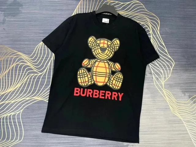 Burberry Bear Logo Tee Checkered Bear Print