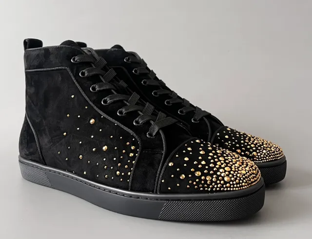 Christian Louboutin High-Top Sneaker Studded Velvet