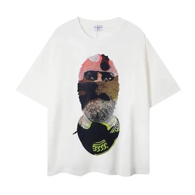 Saint Laurent Graphic T-Shirt Sequined Face Print