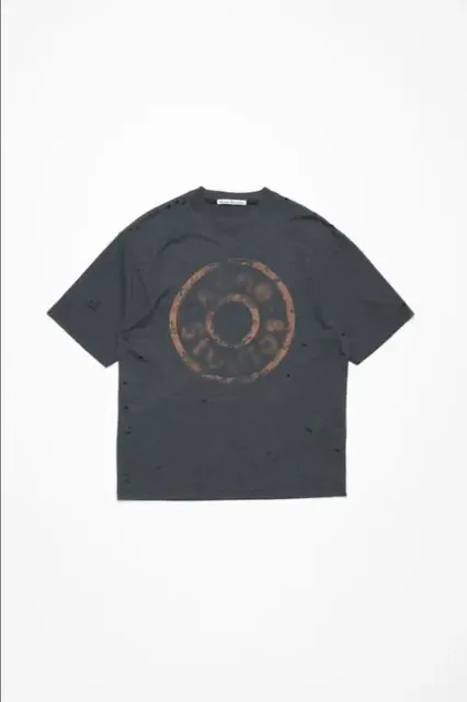 Maison Margiela Distressed Logo Tee Rust Print