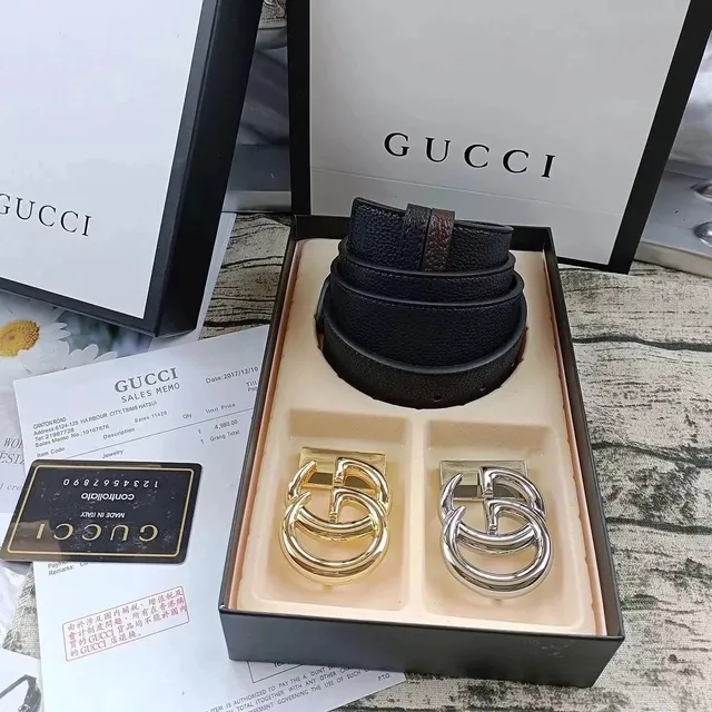 Gucci Double G Belt Leather with Interlocking GG Buckle