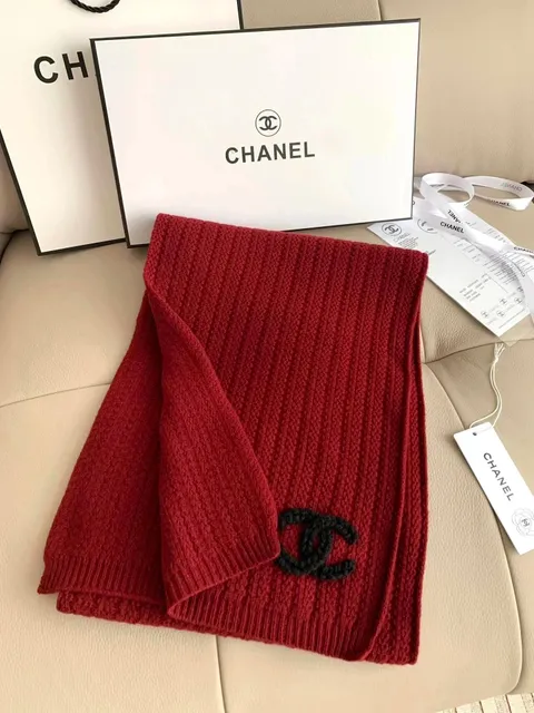 Chanel Knit Scarf CC Logo