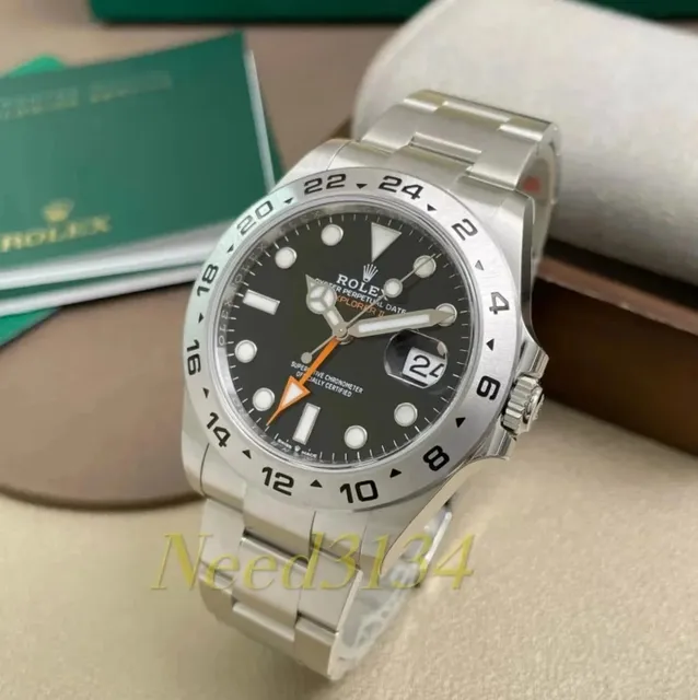 Rolex Explorer II Black Dial with Orange Hand