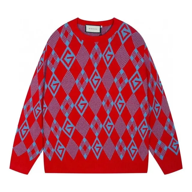 Gucci Argyle Knit Sweater GG Diamond Pattern