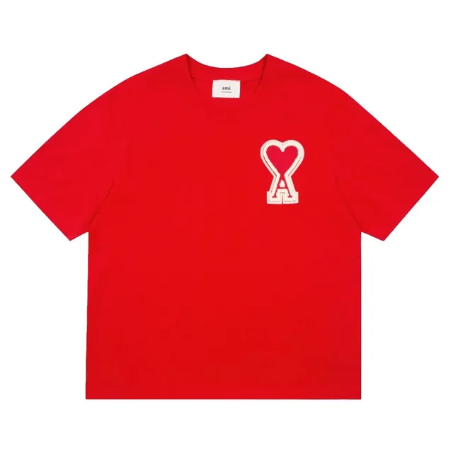 AMI Paris Heart Logo Tee Embroidered Heart A