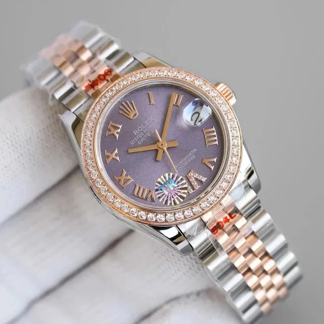 Rolex Datejust Purple Dial with Diamond Bezel