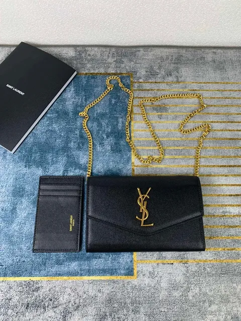Saint Laurent Niki Small Chain Wallet Black