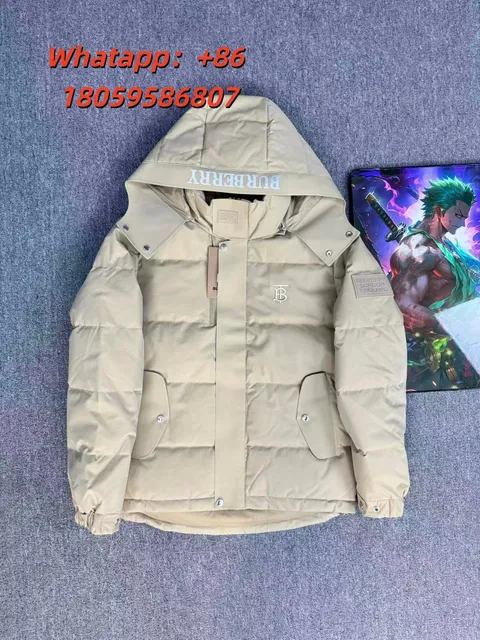 B家羽绒服刺绣卡其色