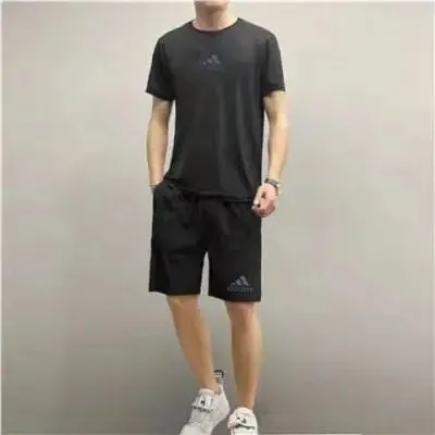 Adidas T-Shirt and Shorts Set Black Logo