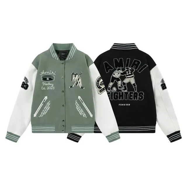 Amiri Varsity Jacket Hockey Fighters