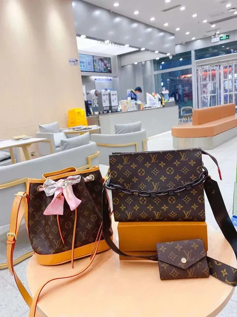 Louis Vuitton Monogram Canvas Bags Classic Brown and Gold