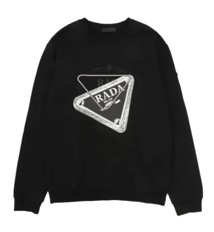 Prada Crewneck Sweatshirt Triangle Logo Print