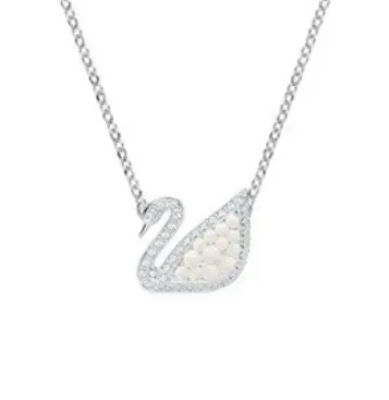 Small pearl swan necklace