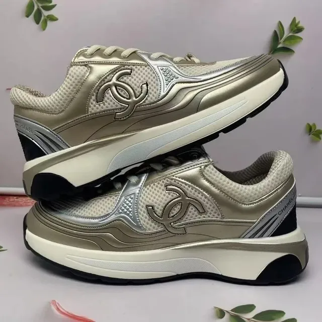 Chanel Sneaker Metallic Beige