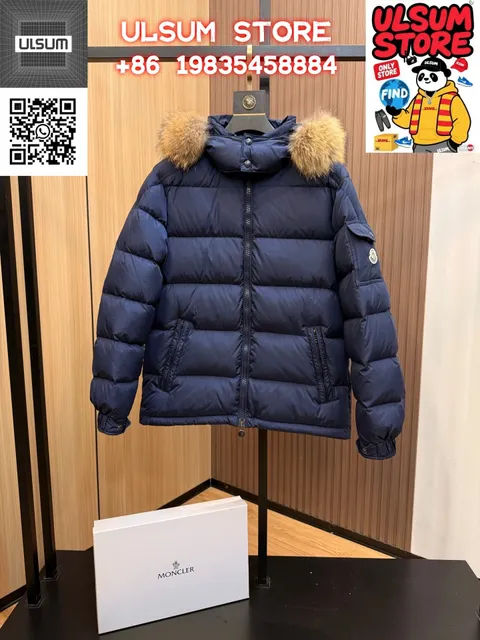 Moncler Puffer Jacket Fur-Trimmed Hood