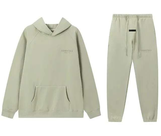 Fear of God Essentials Hoodie and Joggers Set Olive Green