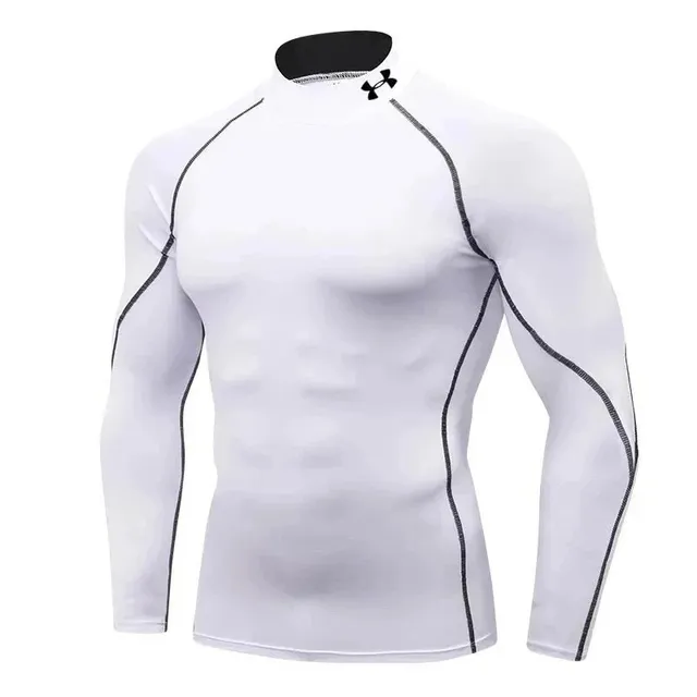 Under Armour HeatGear Compression Shirt White with Black Seams
