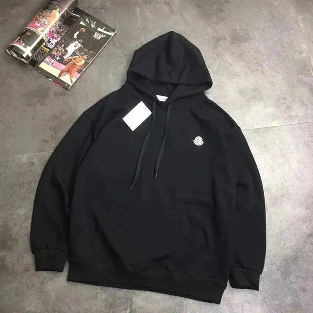 Moncler Logo Hoodie Solid Black