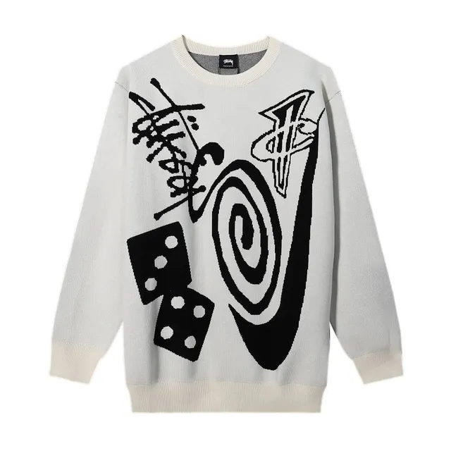 Stüssy Knit Sweater Dice & Graffiti Print