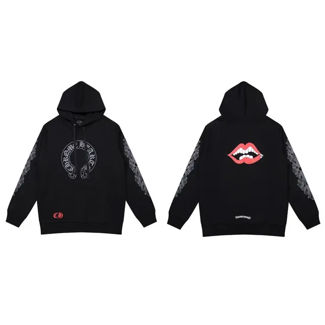 Chrome Hearts Hoodie Lips and Cross Logo