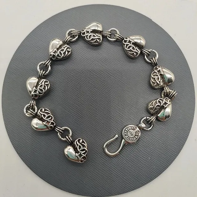 Chrome Hearts Heart Link Bracelet Celtic Knot