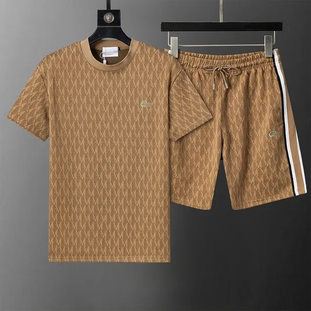 Lacoste T-Shirt and Shorts Set Diamond Pattern