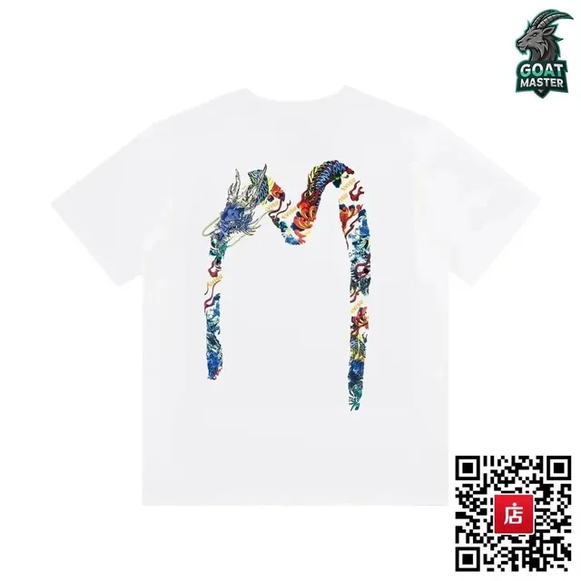 Evisu Graphic T-Shirt Dragon Logo Print