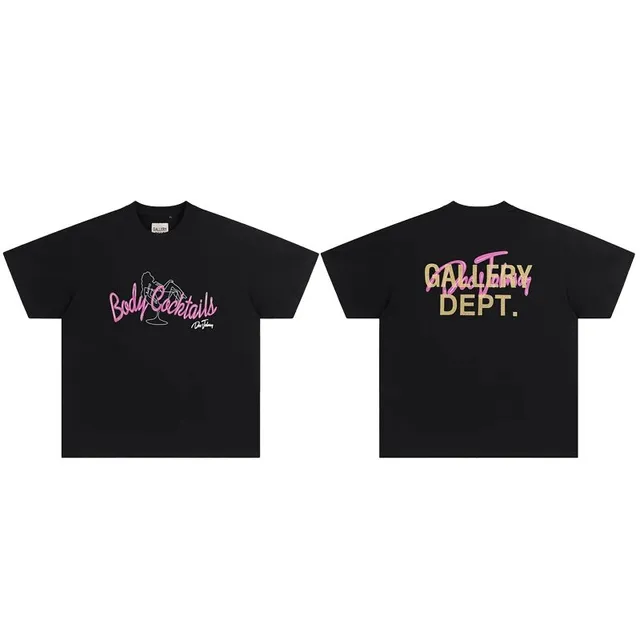 Gallery Dept. Body Cocktails Tee Pink and Gold Graphic