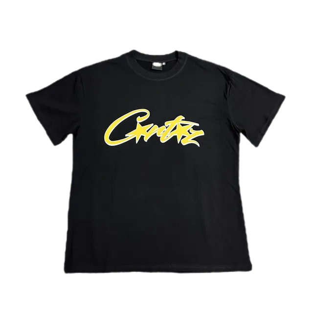 Corteiz Script Logo Tee Yellow Script