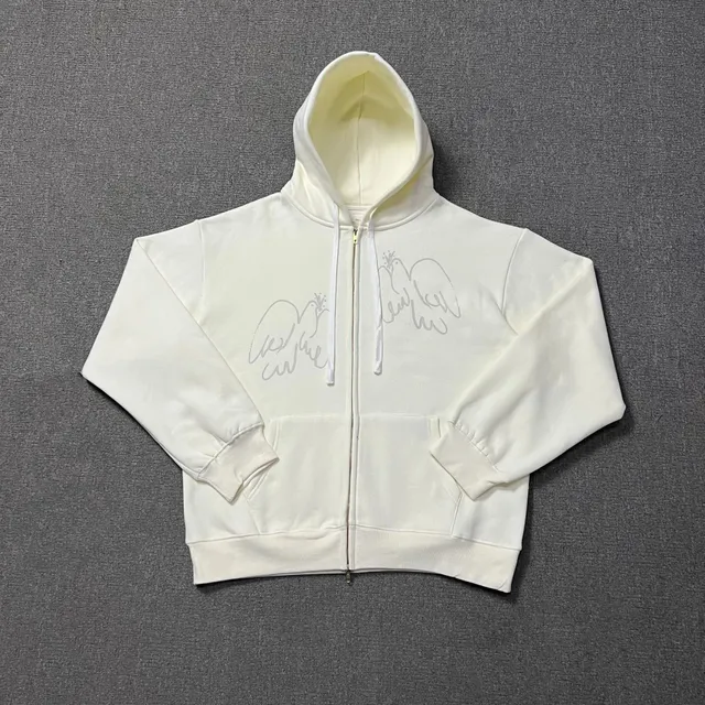 Fear of God Essentials Zip-Up Hoodie Dove Graphic
